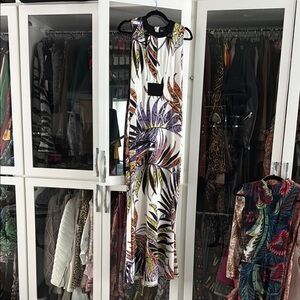 Just Cavalli Tropical Print Sleeveless Maxi Dress
